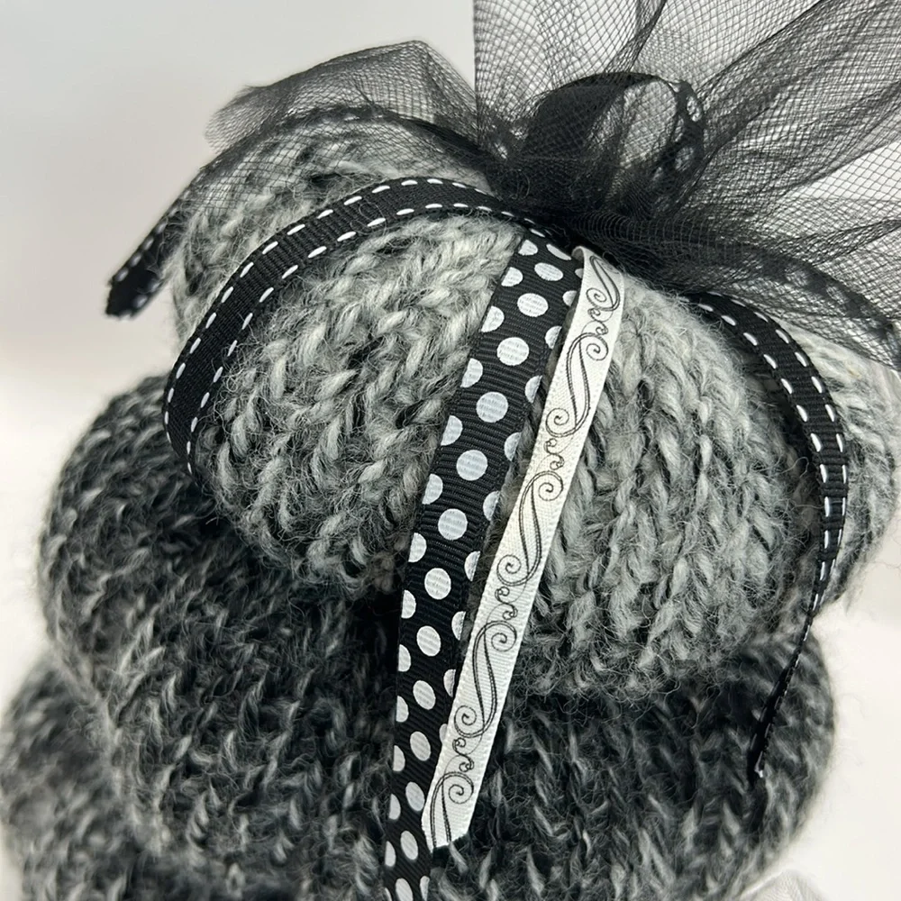 Charming Black and Gray pumpkin stack set